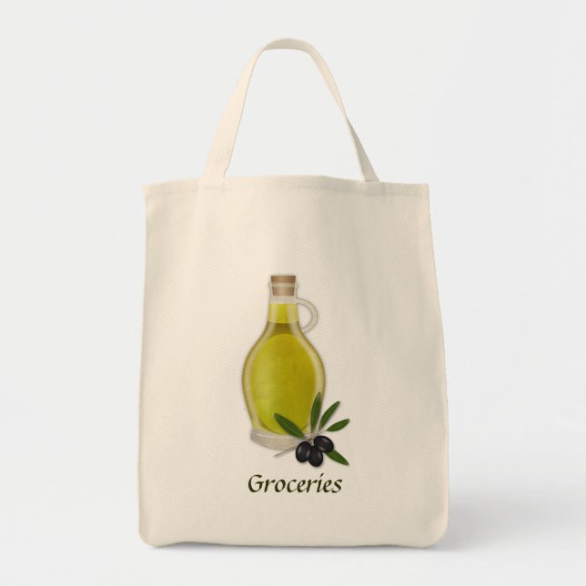 Olive Oil Bottle Tote Bag (Front)