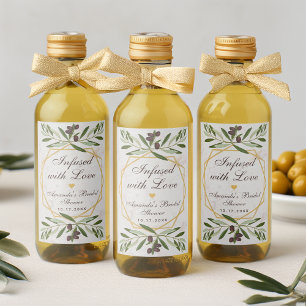 Olive Oil Bridal Shower Favors Infused with Love Wine Label