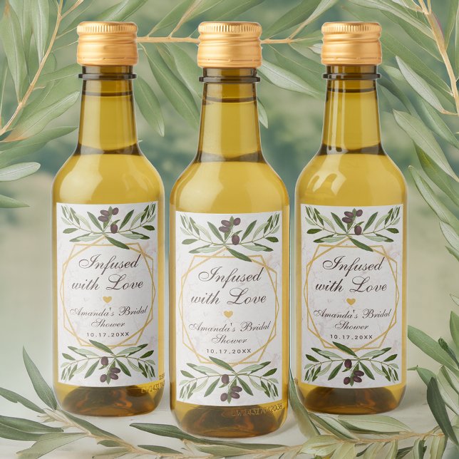 Olive Oil Bridal Shower Favors Infused with Love Wine Label (Creator Uploaded)