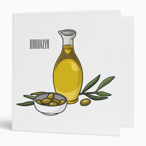 Olive oil cartoon illustration  3 ring binder