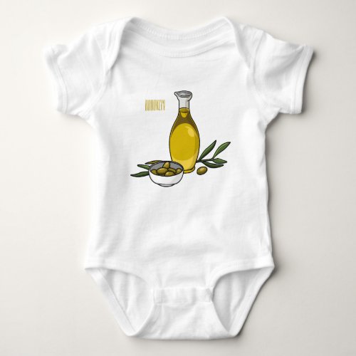 Olive oil cartoon illustration  baby bodysuit