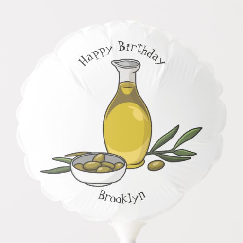 Olive oil cartoon illustration balloon