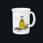 Olive oil cartoon illustration beverage pitcher<br><div class="desc">Olive oil cartoon illustration</div>