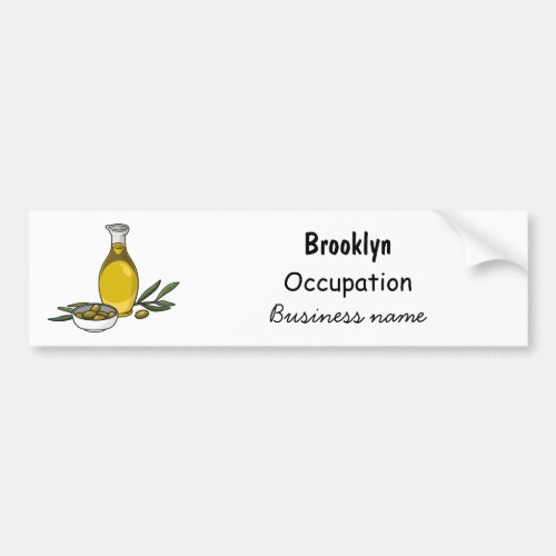 Olive oil cartoon illustration bumper sticker