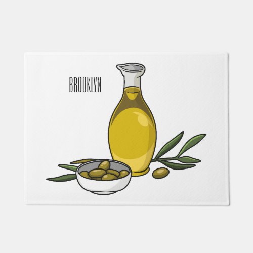 Olive oil cartoon illustration  doormat