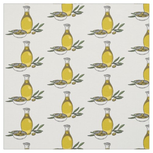 Olive oil cartoon illustration  fabric