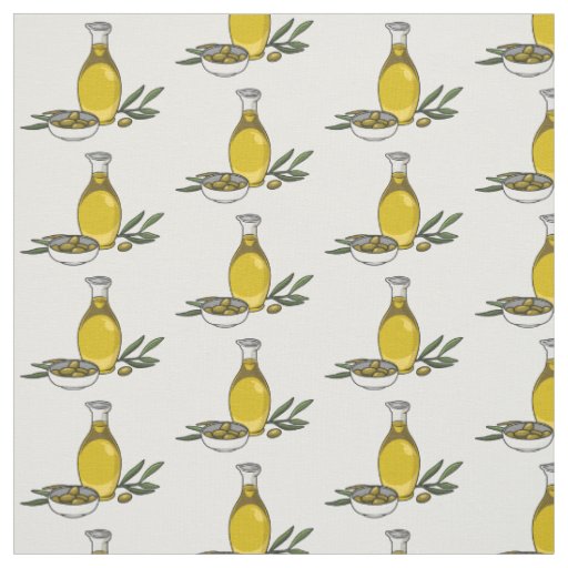 Olive oil cartoon illustration  fabric