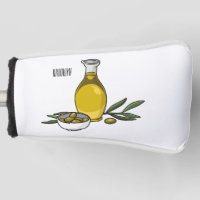 Olive oil cartoon illustration