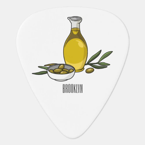 Olive oil cartoon illustration  guitar pick