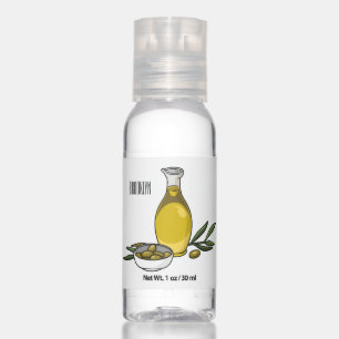 Olive oil cartoon illustration hand sanitizer