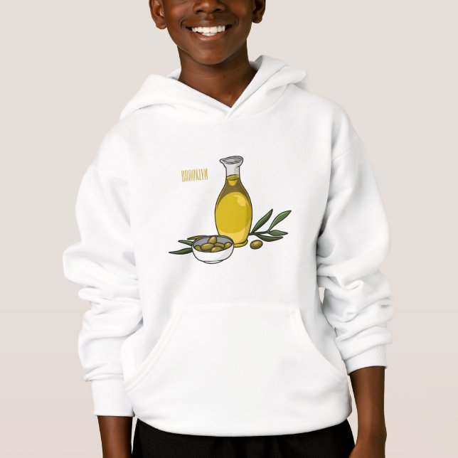 Olive oil cartoon illustration  hoodie (Front)