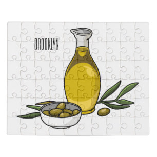 Olive oil cartoon illustration jigsaw puzzle