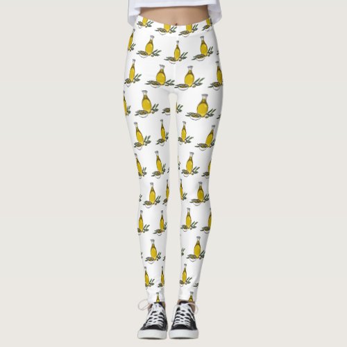 Olive oil cartoon illustration  leggings