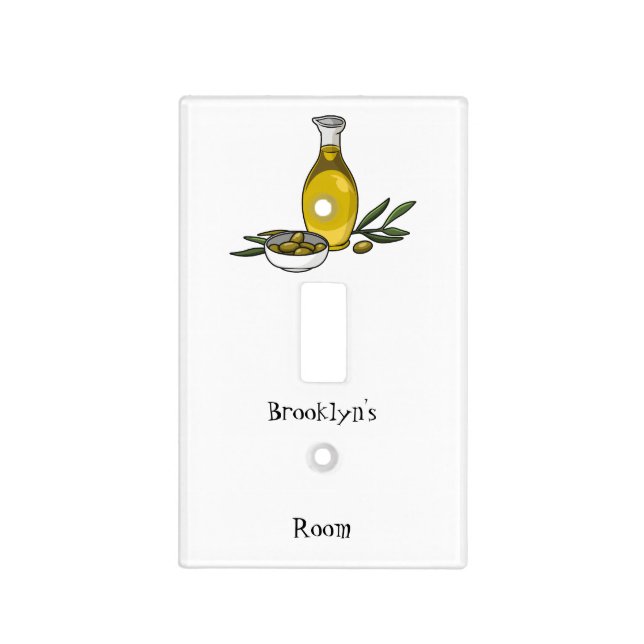 Olive oil cartoon illustration light switch cover (Front)