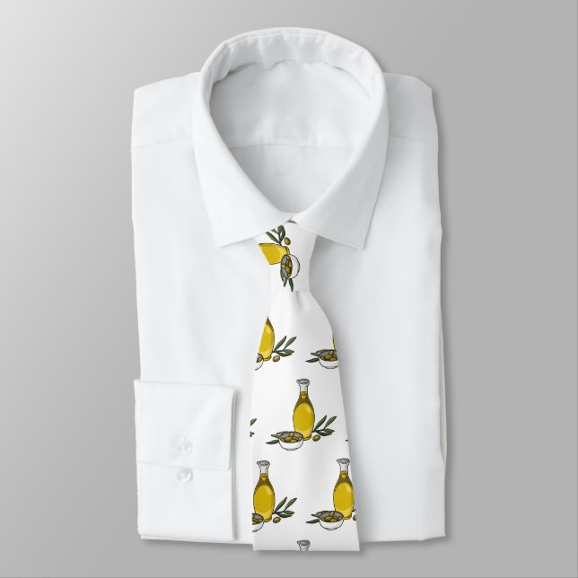Olive oil cartoon illustration  neck tie (Tied)