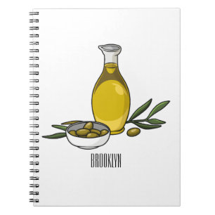 Olive oil cartoon illustration notebook