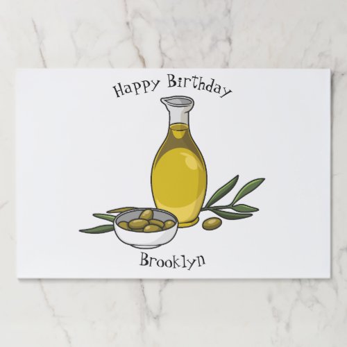 Olive oil cartoon illustration paper pad