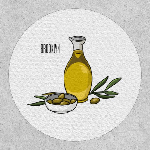 Olive oil cartoon illustration  patch