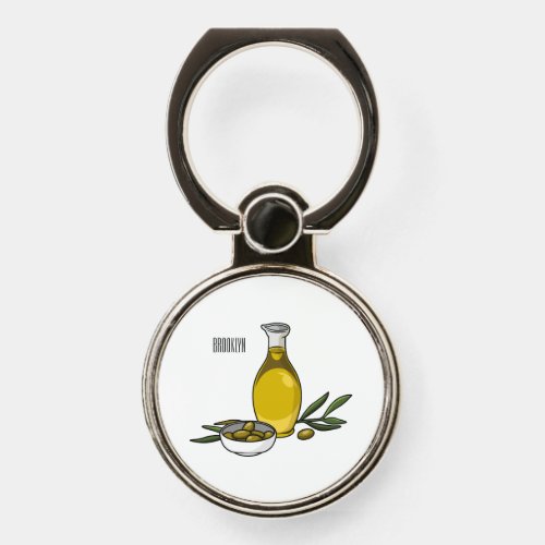 Olive oil cartoon illustration  phone ring stand