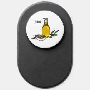 Olive oil cartoon illustration  PopSocket