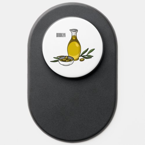 Olive oil cartoon illustration  PopSocket