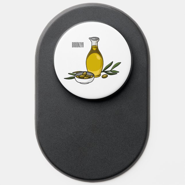 Olive oil cartoon illustration  PopSocket (Popsocket)