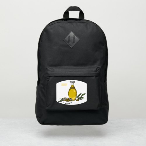 Olive oil cartoon illustration  port authority backpack