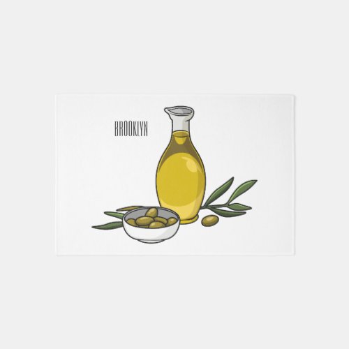 Olive oil cartoon illustration  rug