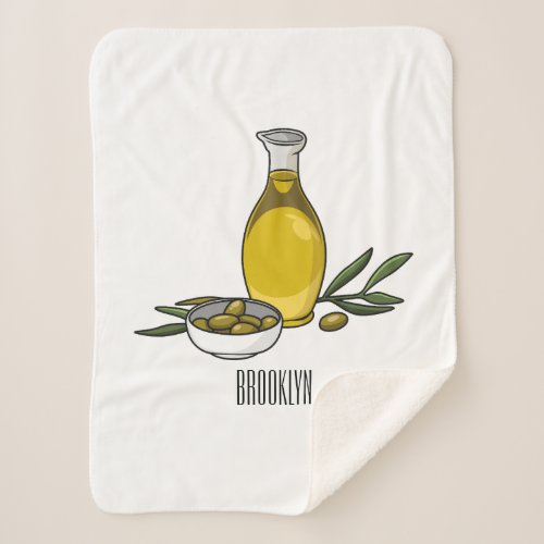 Olive oil cartoon illustration sherpa blanket