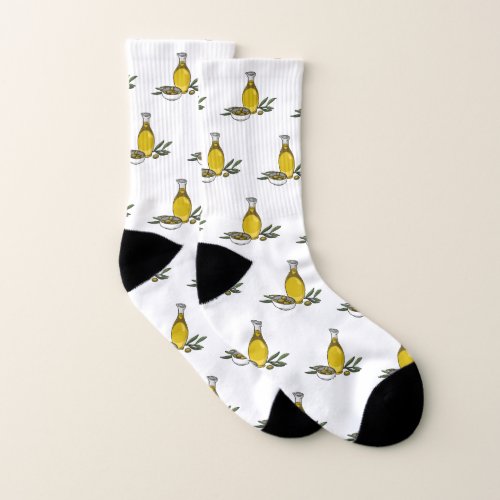 Olive oil cartoon illustration  socks