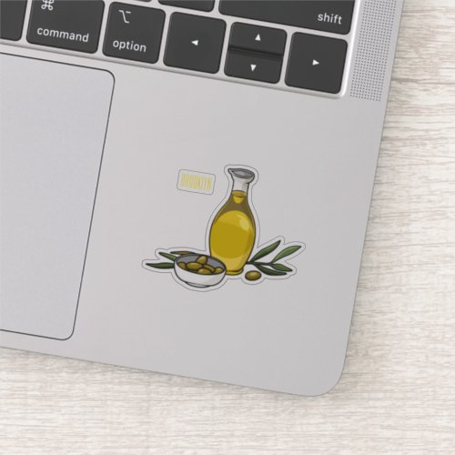 Olive oil cartoon illustration  sticker