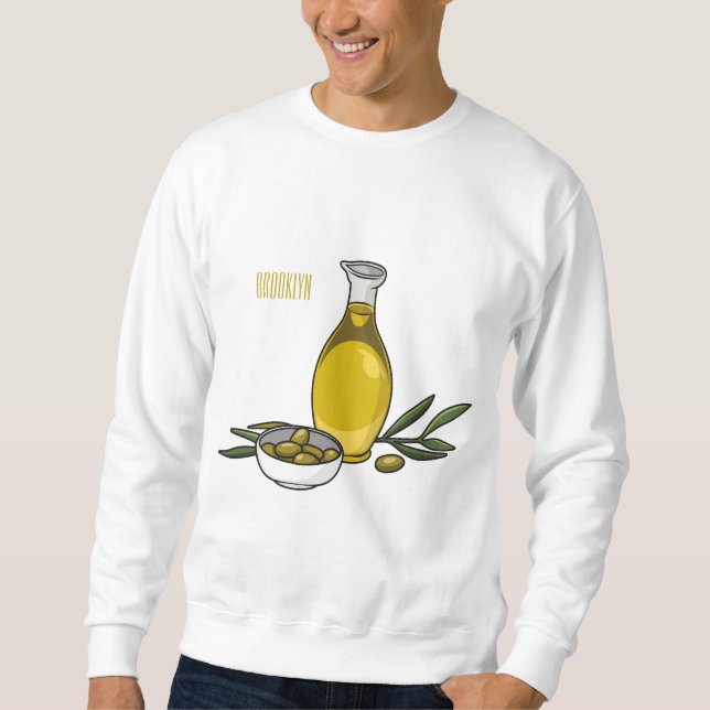 Olive oil cartoon illustration  sweatshirt (Front)