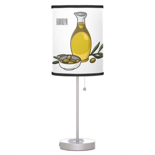 Olive oil cartoon illustration  table lamp