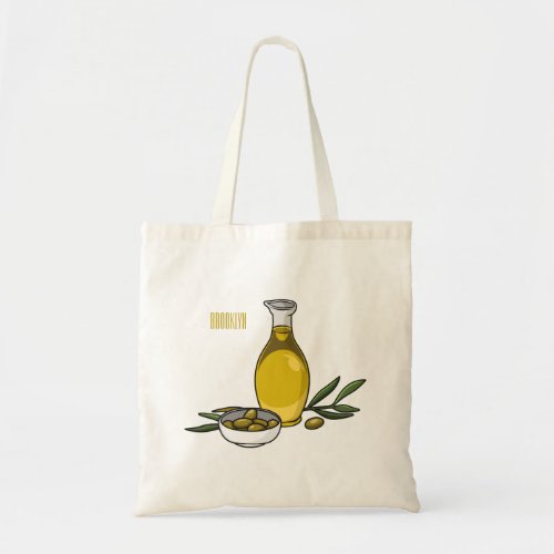 Olive oil cartoon illustration  tote bag