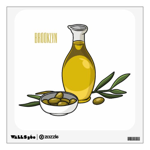 Olive oil cartoon illustration  wall decal