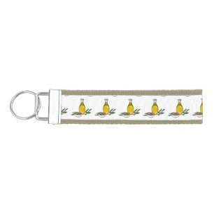 Olive oil cartoon illustration wrist keychain