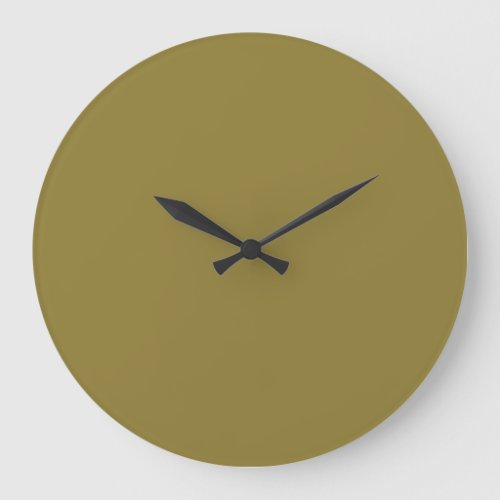 Olive Oil Green Solid Color 2022 Trending Key Hue Large Clock