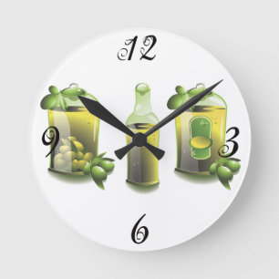 Olive Oil Kitchen Wall Clock