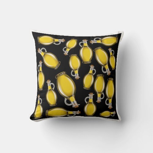 Olive oil pattern throw pillow