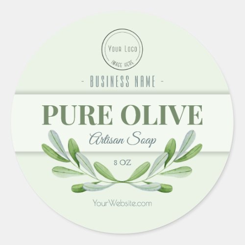 Olive oil soap label Green product label sticker
