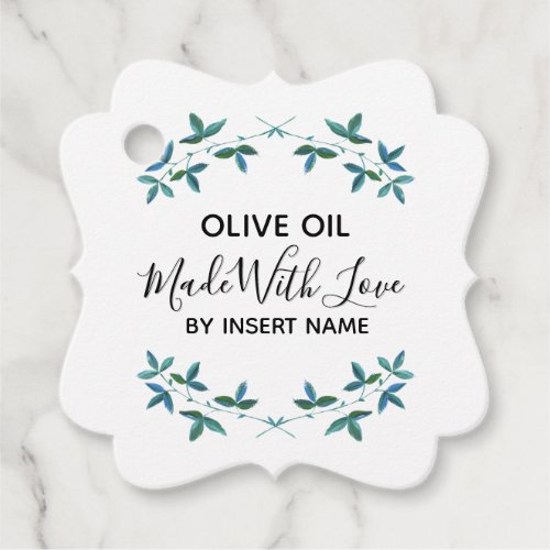 Olive oil sprig homemade with love favor tags