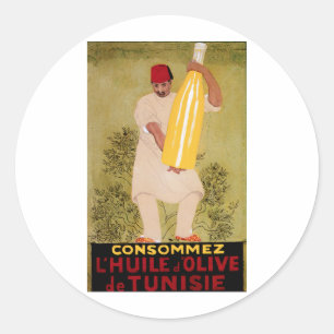 Olive Oil Vintage Food Ad Art Classic Round Sticker