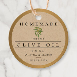Olive Oil Wedding Favor Tags