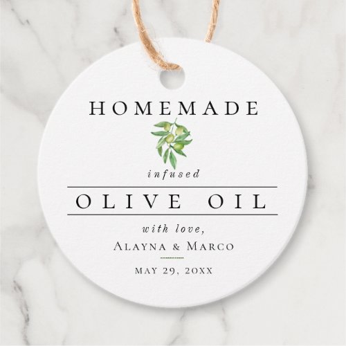 Olive Oil Wedding Favor Tags