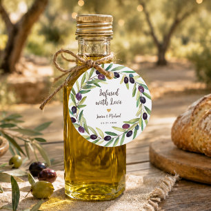 Olive Oil Wreath Infused with Love Foliage Wedding Favor Tags