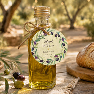 Olive Oil Wreath Infused with Love Rustic Wedding Favor Tags