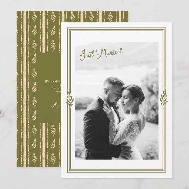 Olive Old Money Elopement Announcement (Front/Back)
