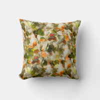 Olive & Orange Autumn Abstract Watercolor Floral 
