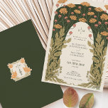 Olive & Orange Wedding Vintage Art Nouveau Floral Invitation<br><div class="desc">Step back in time and let your guests immerse themselves in the exquisite elegance of this Art Nouveau and Art Deco-inspired wedding invitation. Crafted with delicate attention to the detailed embellishments characteristic of these timeless periods, these vintage-themed florals are a statement of refined sophistication. A harmonious color palette of olive...</div>