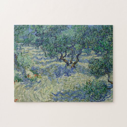 Olive Orchard Painting by Vincent van Gogh Jigsaw Puzzle